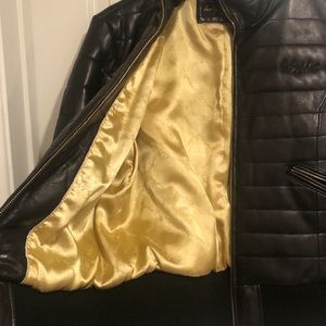 Baby Phat brown leather bomber jacket